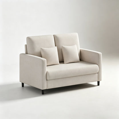 2-seater sofa small, 132 cm couch mini, small fabric couch with armrests
