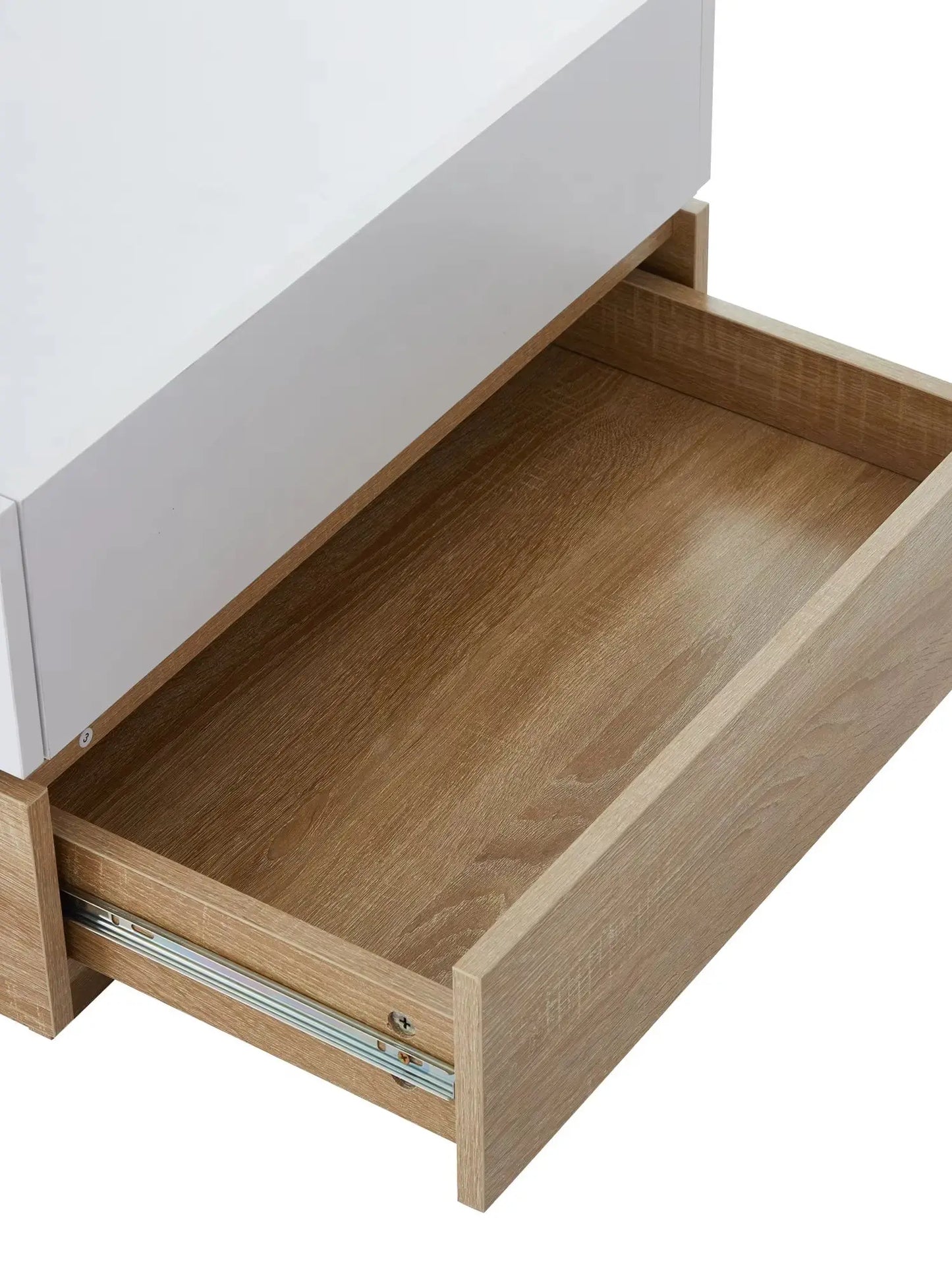 Coffee Table & Storage Cabinet, White LED Living Room Tea Table