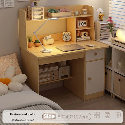 Desk, bookshelf, integrated computer desk, home bedroom