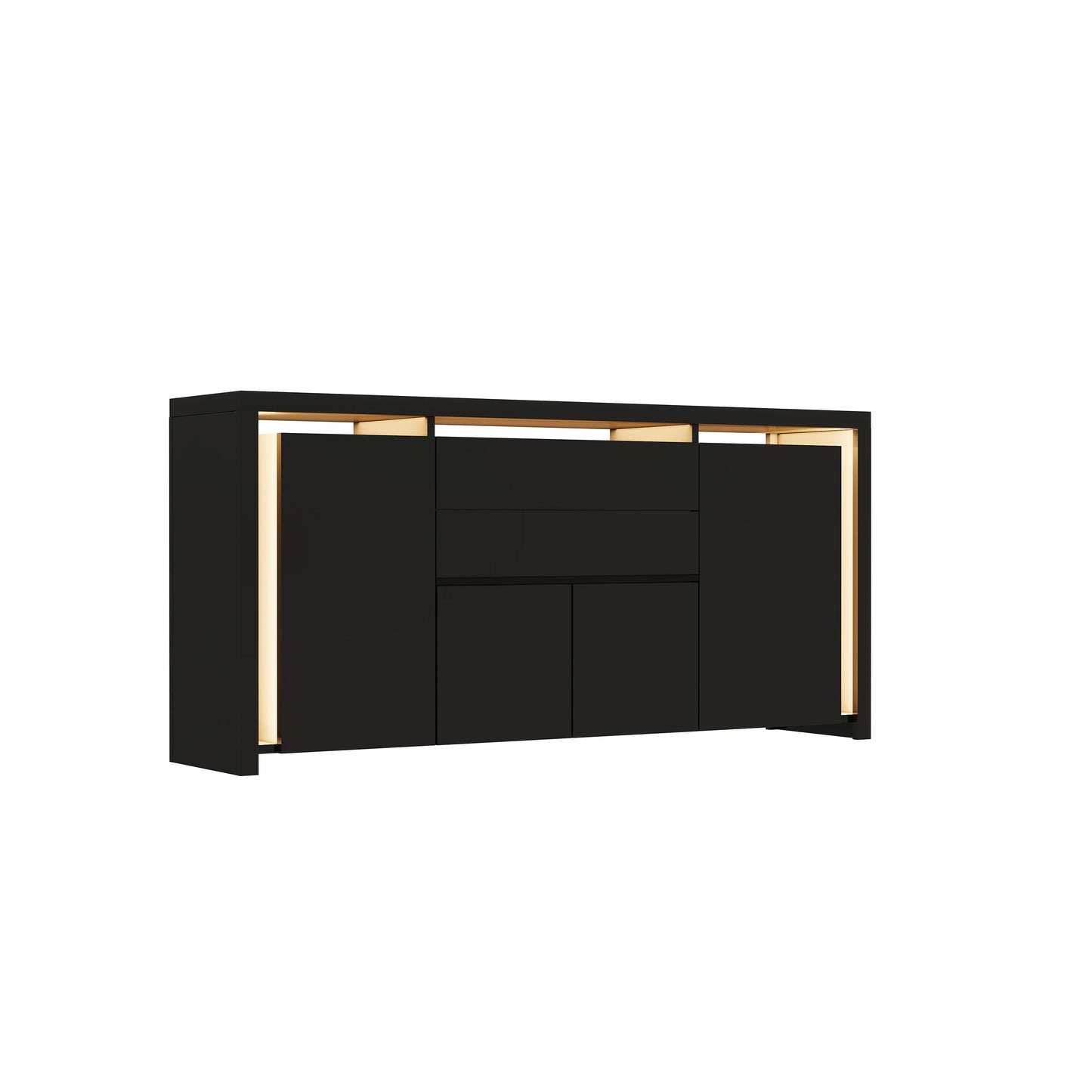 High Gloss Sideboard Living Room with 3 Drawers and 2 Doors