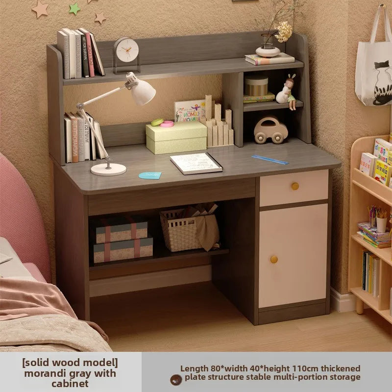 Desk, bookshelf, integrated computer desk, home bedroom