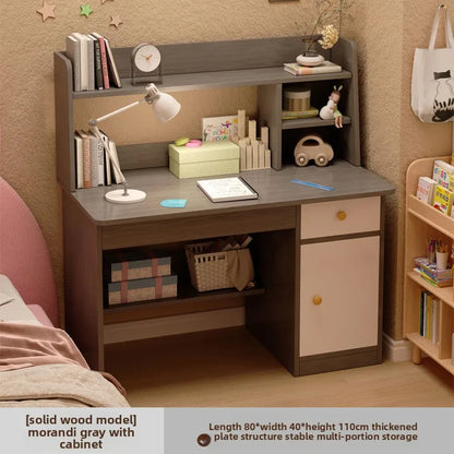 Desk, bookshelf, integrated computer desk, home bedroom