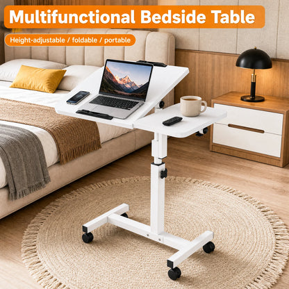 Rolling Laptop Desk Angle Adjustable Mobile Standing Desk Versatile