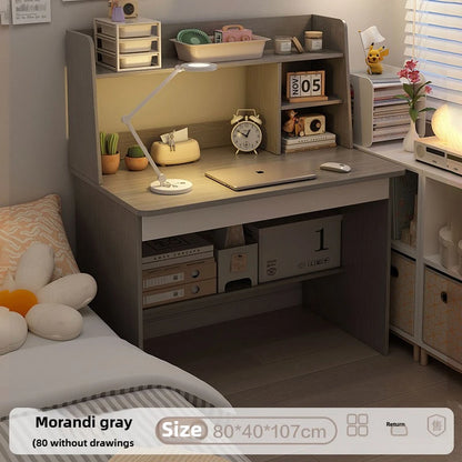 Desk, bookshelf, integrated computer desk, home bedroom