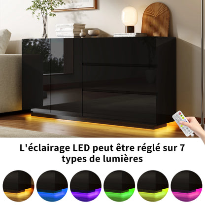 High Gloss Sideboard Living Room with 3 Drawers and 2 Doors