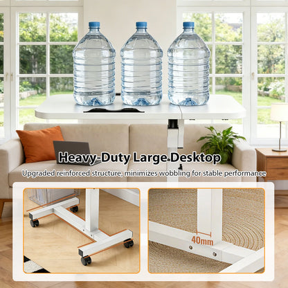 Rolling Laptop Desk Angle Adjustable Mobile Standing Desk Versatile
