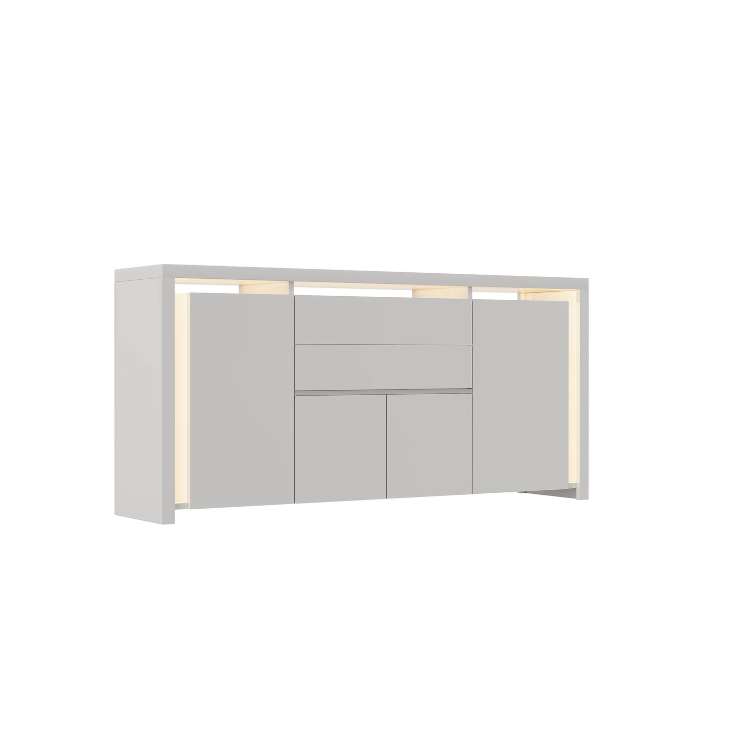 High Gloss Sideboard Living Room with 3 Drawers and 2 Doors